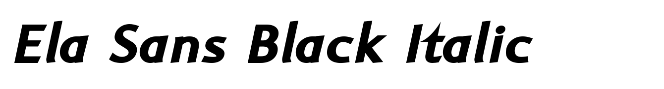 Ela Sans Black Italic